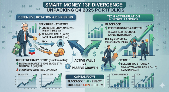 Smart Money’13F Divergence: Unpacking the Q4 2025 Portfolios of Berkshire, Duquesne, Citadel, and BlackRock - Article cover image